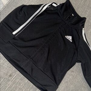 Adidas Black Jacket with White Stripes